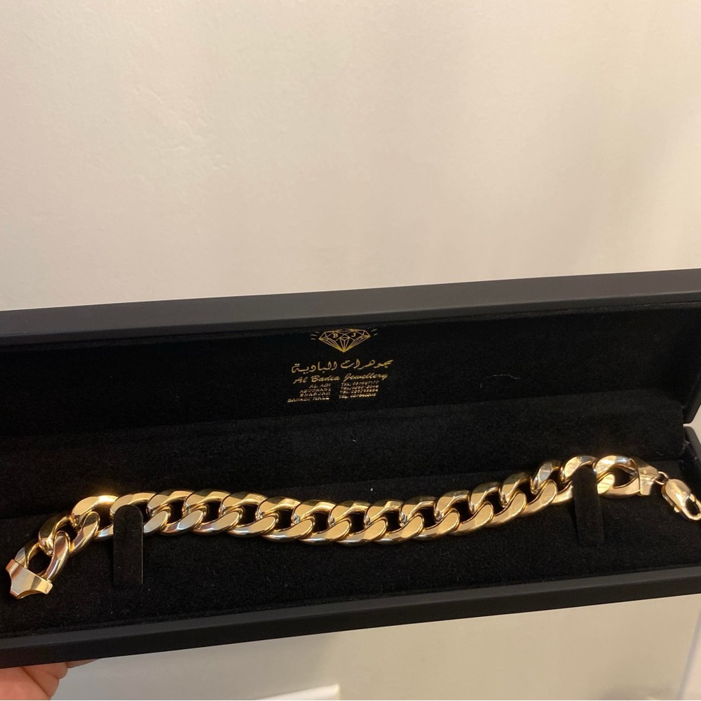 27.04 gram 14mm 18k gold Cuban bracelet from Dubai
